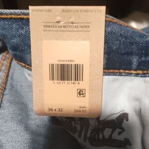 Levi's Men's Blue Jeans with Tan Stitching Classic 505 's Nice New with tags .